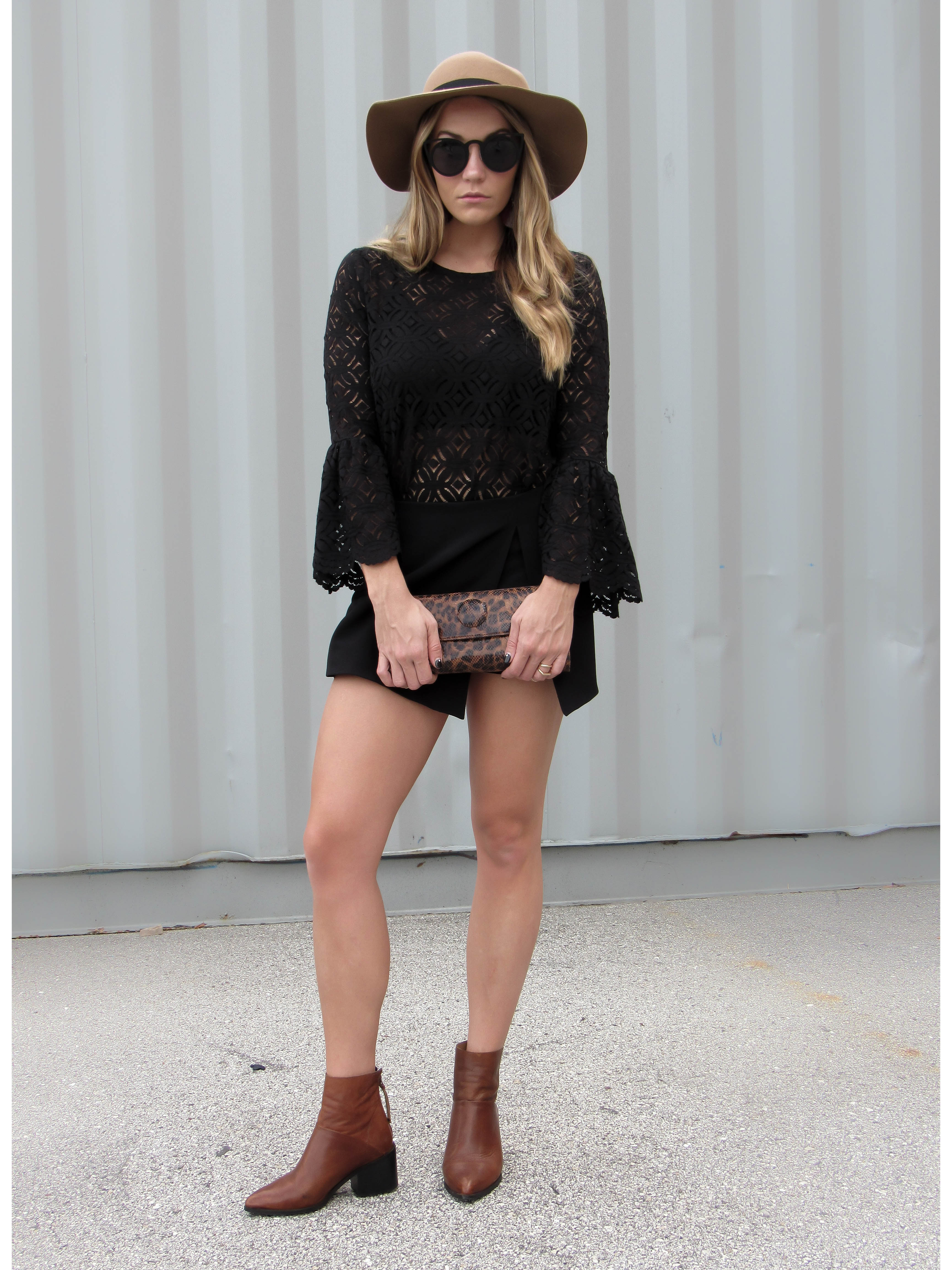 hm_black_lace_bell_sleeve_top_forever21_hat_pinterest_outfit_blog_style