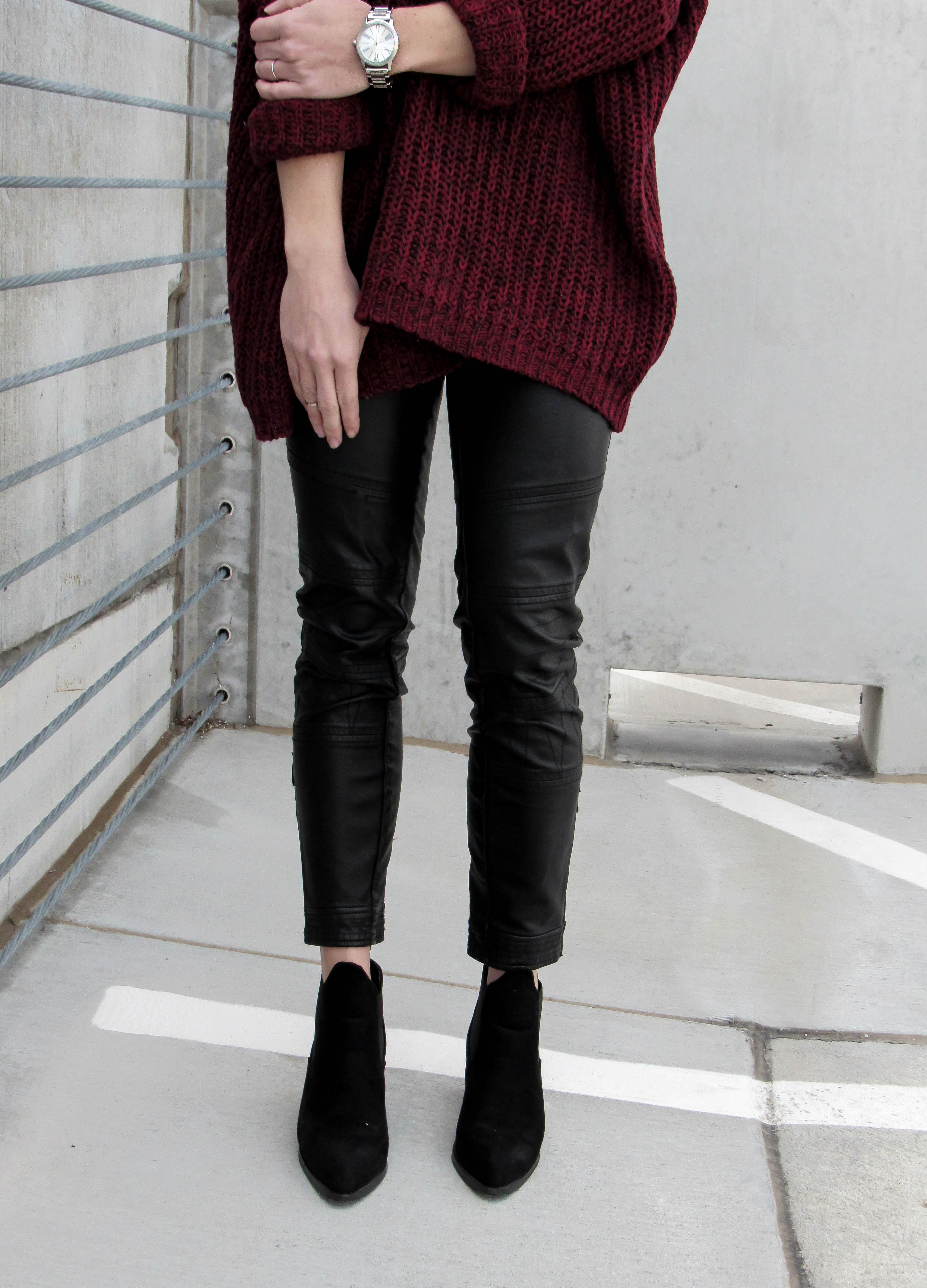 burgundy-marled-knit-drop-shoulder-sweater-shein_urban_outfitters_leather_pants