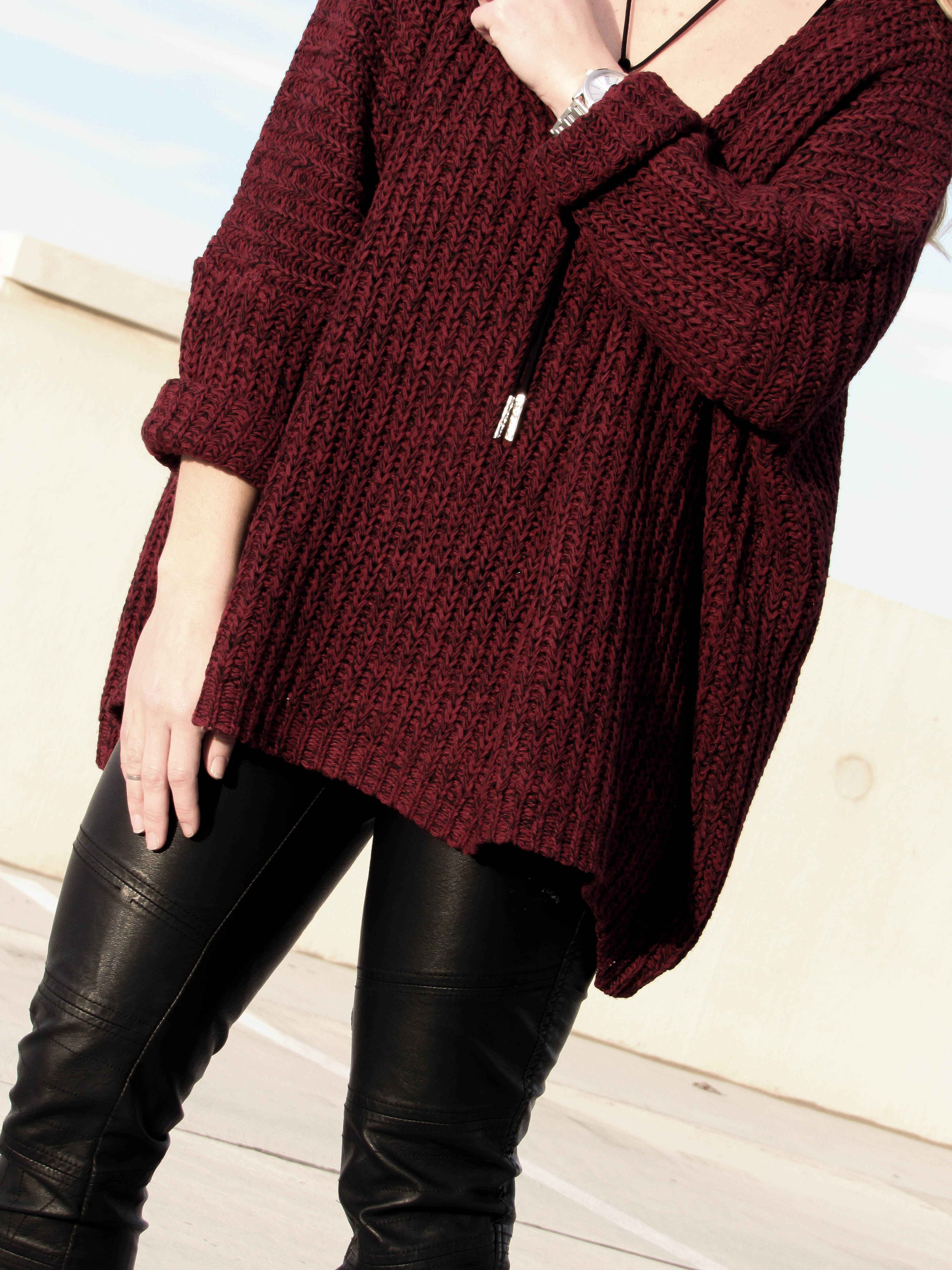 burgundy_shein_oversized_sweater